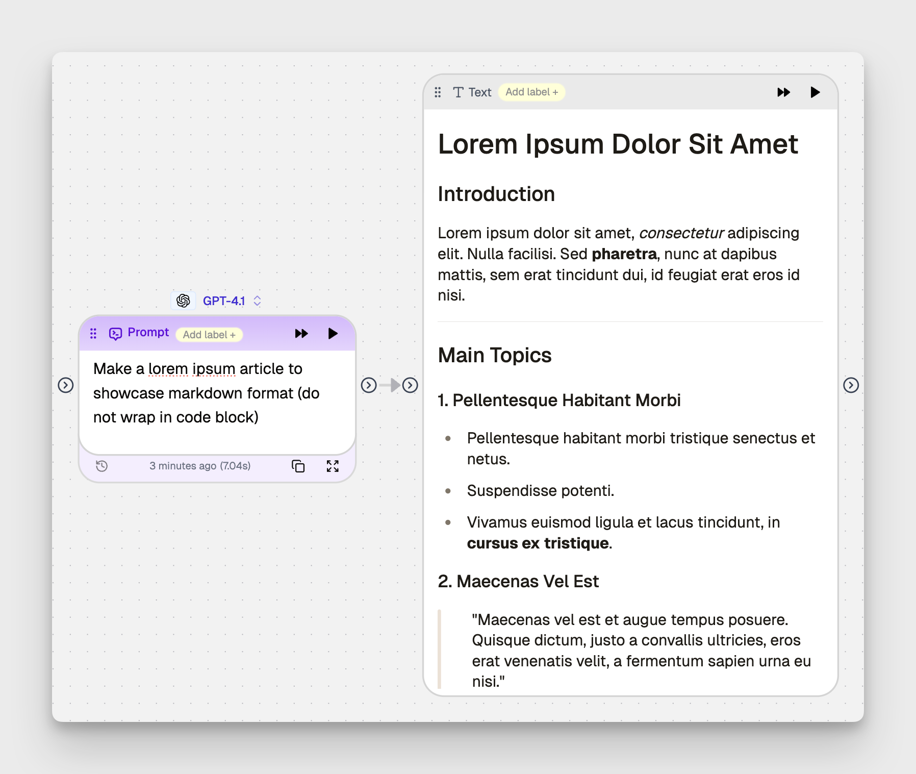 Text node with markdown styling