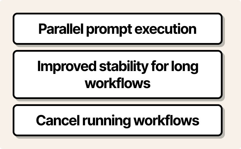 Cancel workflows and performance improvements