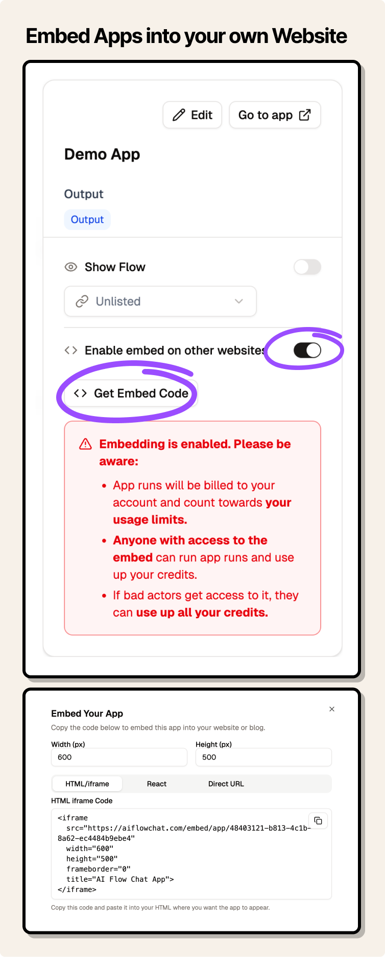 Embed Apps into Your Own Systems