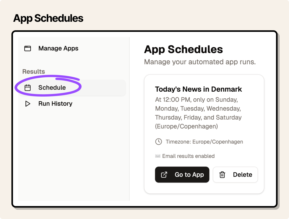 Scheduled Apps