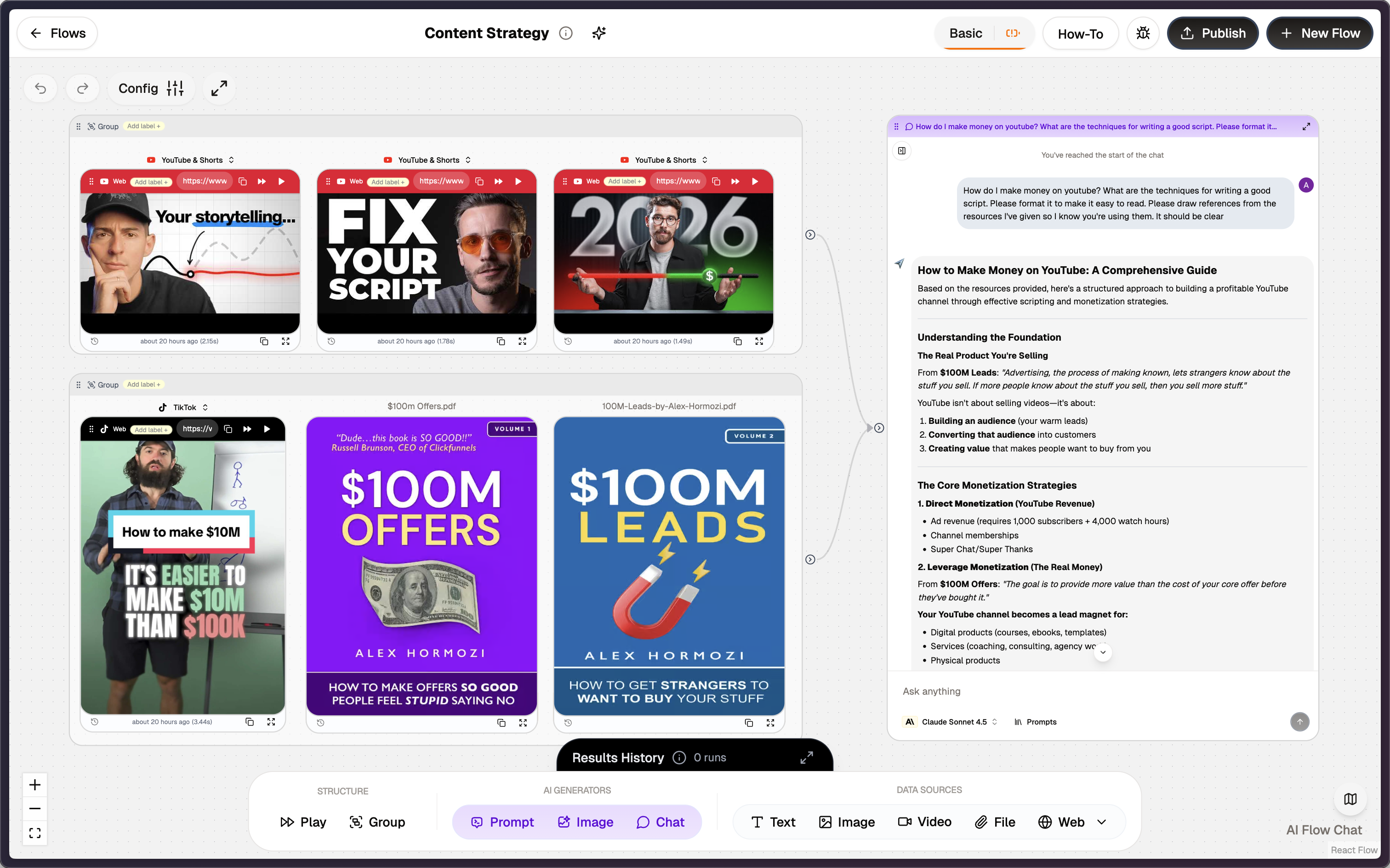 Screenshot of AI Flow Chat variant 1